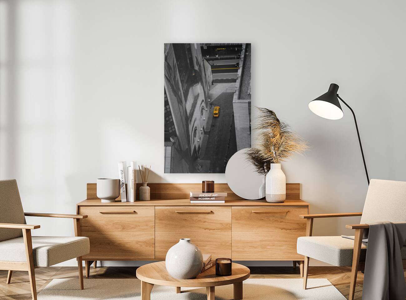 TAXI by Jared Weinryt shown at scale in a styled interior
